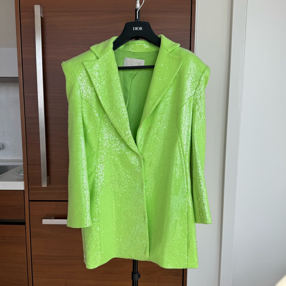Bronx and Banco Green sequin blazer dress